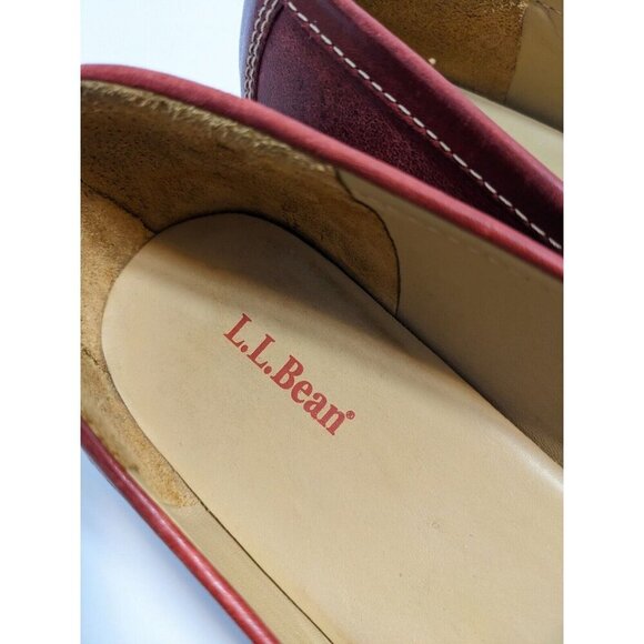 L L Bean Womens Stitched Loafers US 11 M Red Moccasin Casual Flats Shoes 0DVB3 - Picture 5 of 6